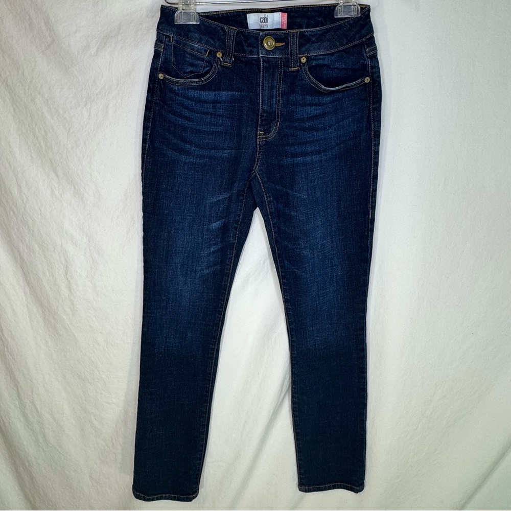CAbi Dark Wash High Straight Jeans Size 2